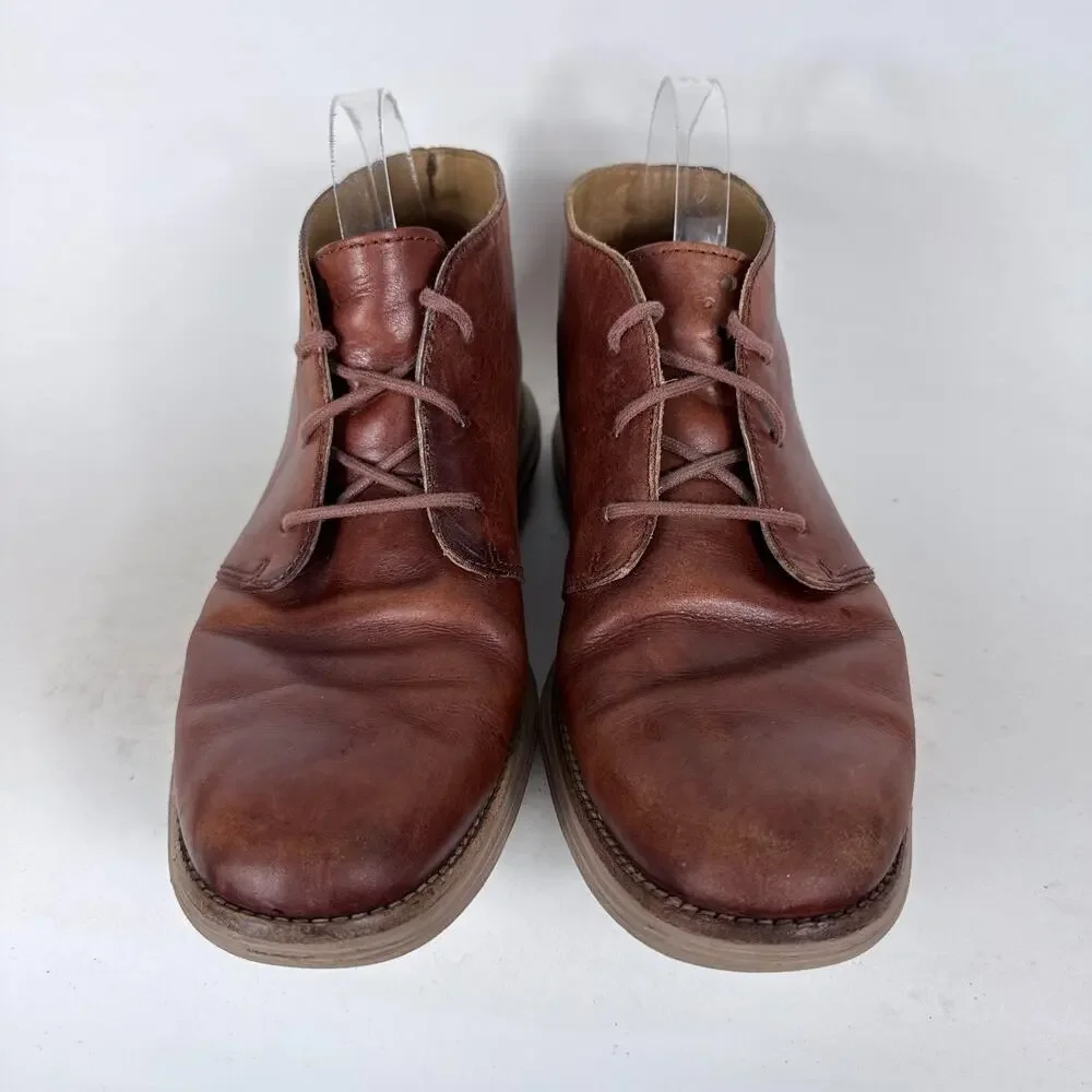 Cole Haan Lunargrand Chukka Boots Men's 9.5 Brown Leather Lace-Up Ankle Classic